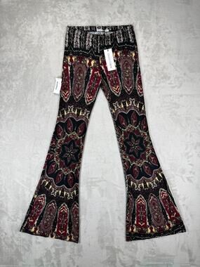 NWT Novella Royale Janice Bell Bottom Flare Pants Medium Dark Dial Boho USA